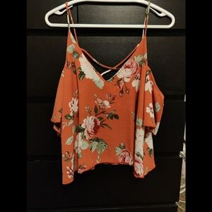 Floral Fusion Top-Coral